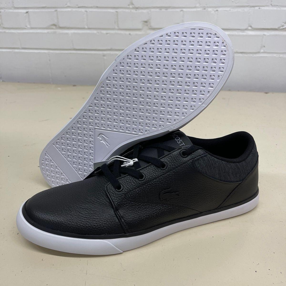 Lacoste Minzah 319 1 P Cma Leather Sneaker Men`s Size US 11 Black