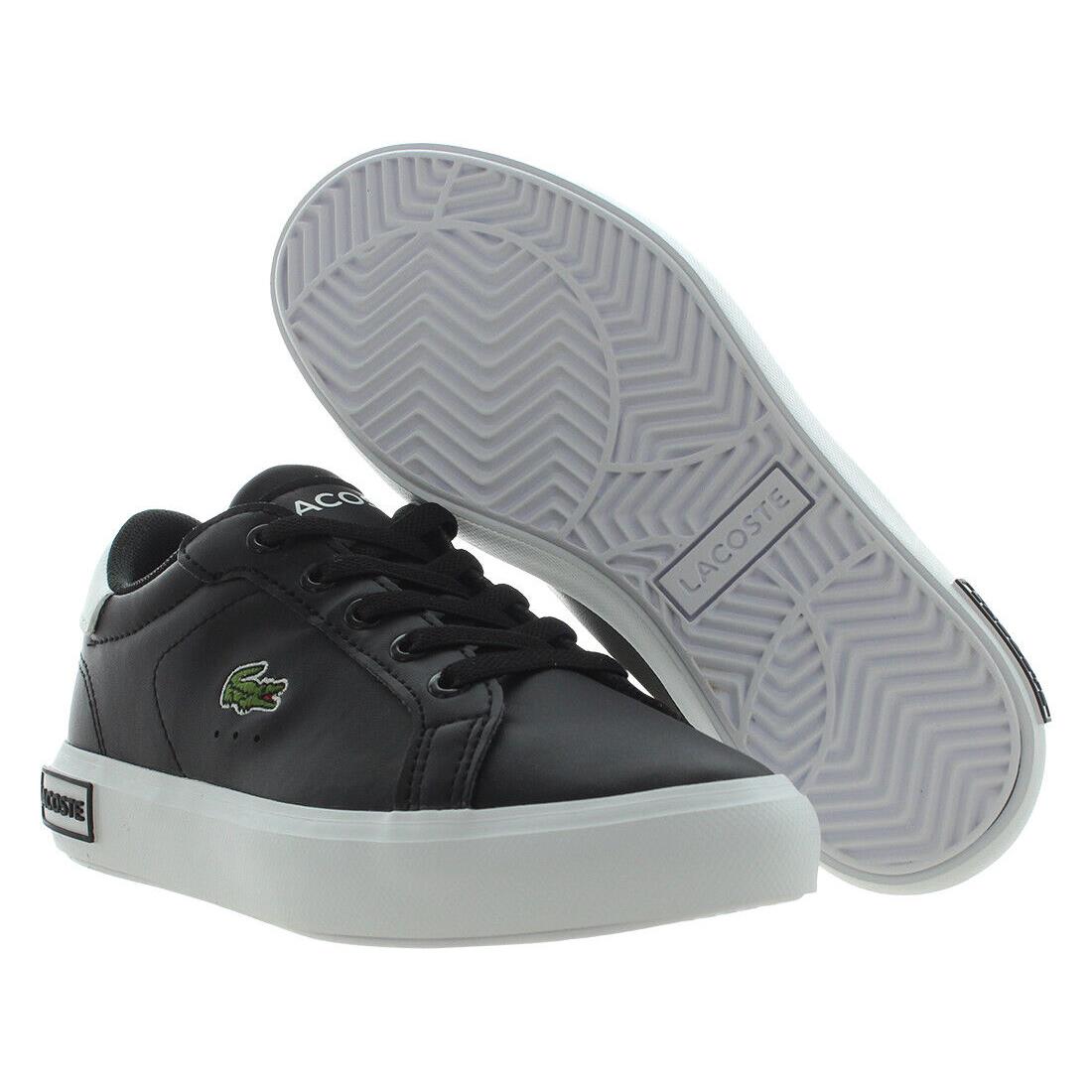 Lacoste Powercourt GS Boys Shoes Size 12 Color: Black/white