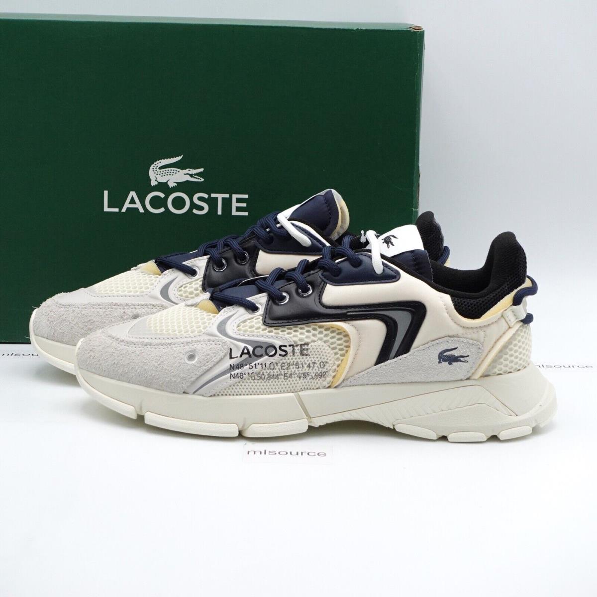 Size 12 Men`s Lacoste L003 Neo Textile Sneakers 745SMA00012G9 Off White/black