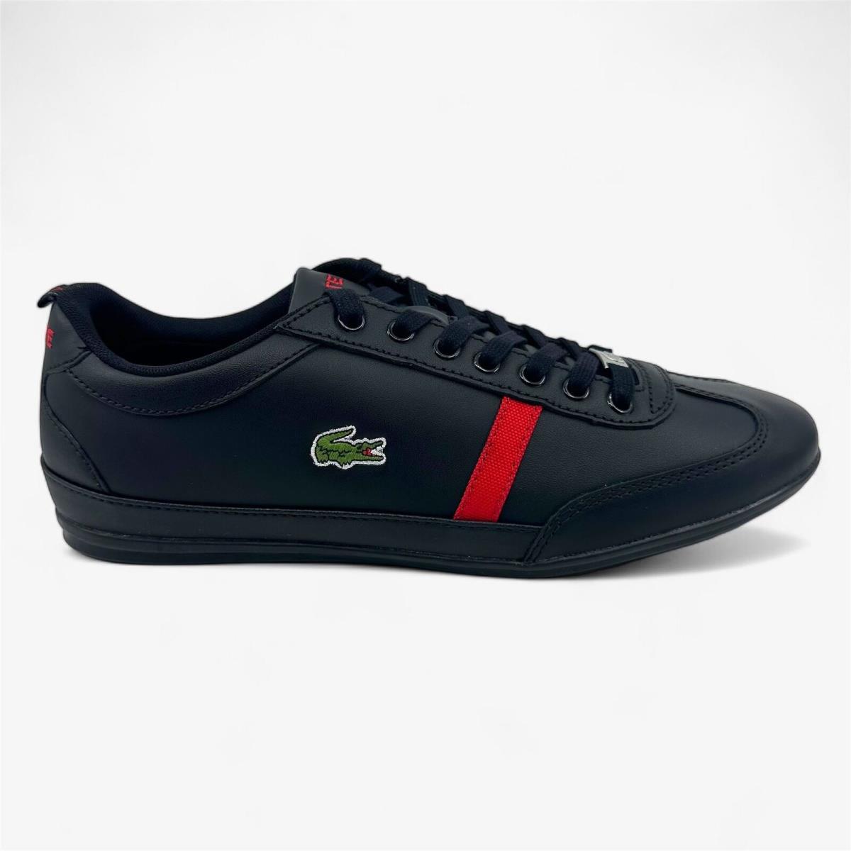 Lacoste Misano Sport Mag Spm Black Dark Red Mens Size 9.5 Casual Sneaker