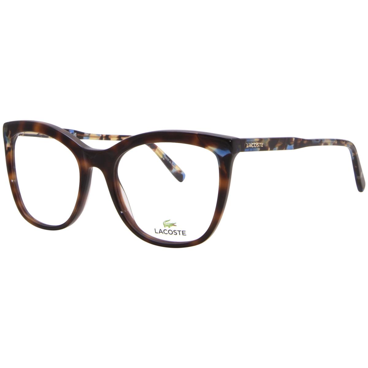 Lacoste L2884 214 Eyeglasses Women`s Havana Full Rim Cat Eye 57mm