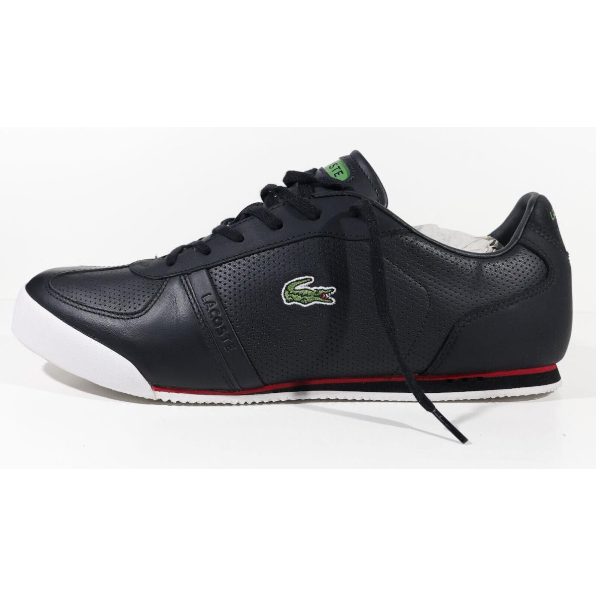 Mens Black Red Lacoste Aleron HS Spm Leather Casual Sneakers Sz 11.5