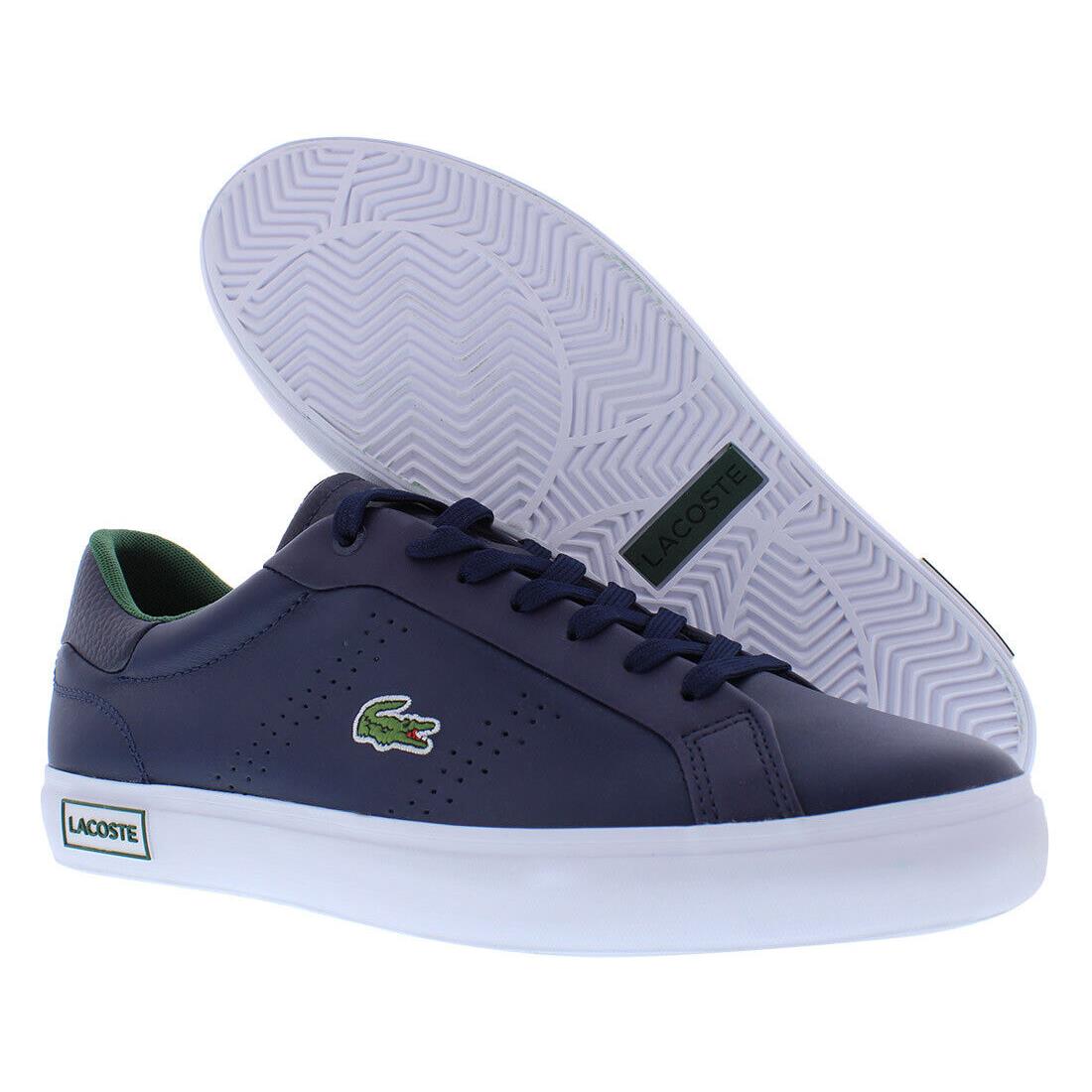 Lacoste Powercourt 2.0 123 1 Sma Leather Mens Shoes Size 10 Color: Navy/dark