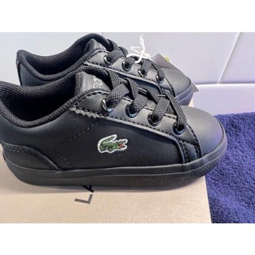 Lacoste Lerond BL 21 1 Cui Syn Blk/blk Size 5.5 Toddler Shoe