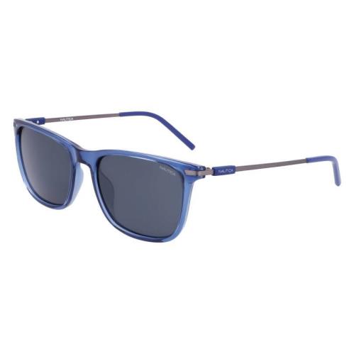 Nautica N-6250S 410 Crystal Navy Polarized Sunglasses with Grey Lenses