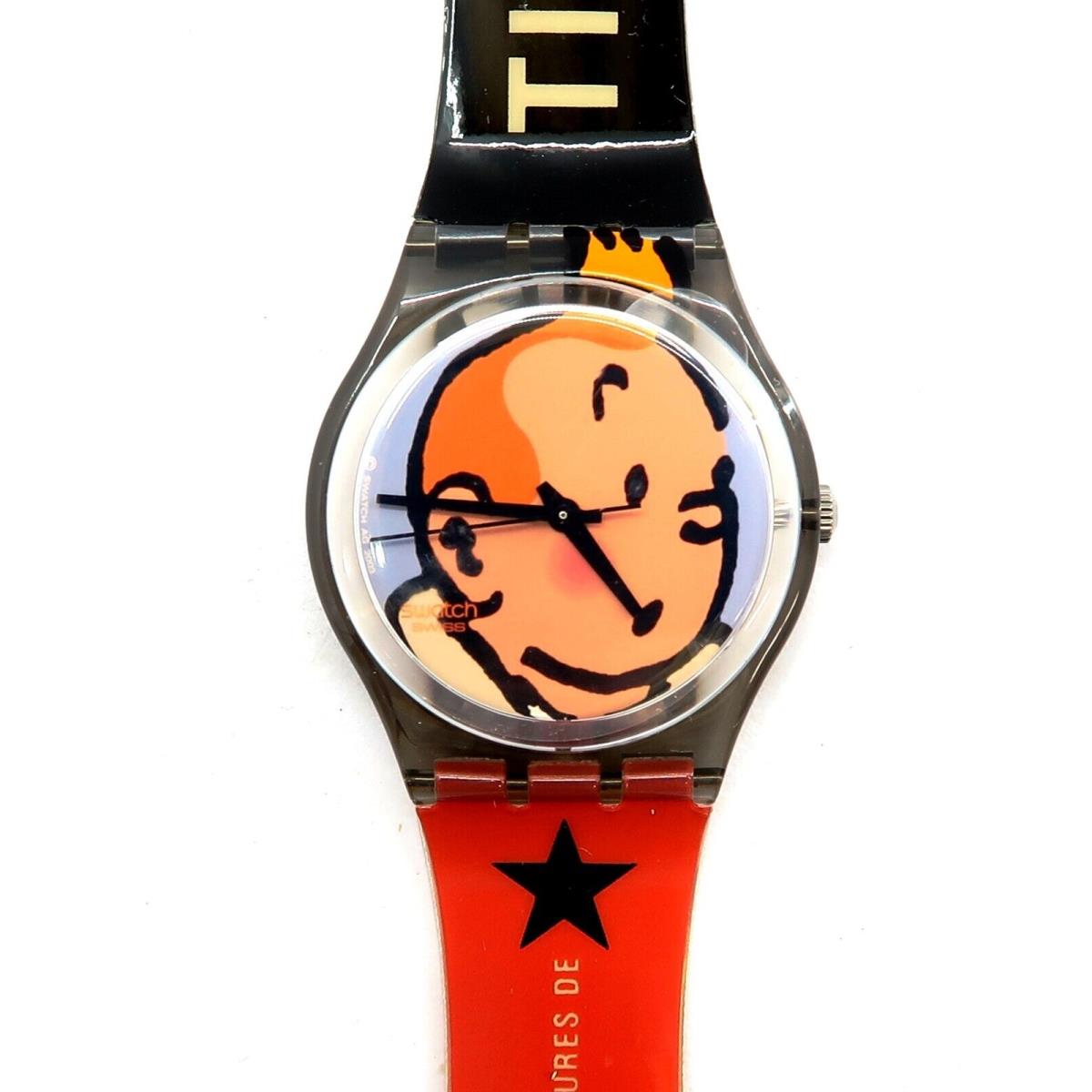 Swatch Watch Les Aventures DE Tintin GM165 with Case and Papers 2004 Gents