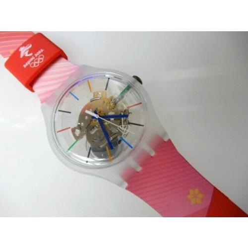 Red Rivers and Mountains Beijing Olympic Games Gents Swatch in Sleeve-nib