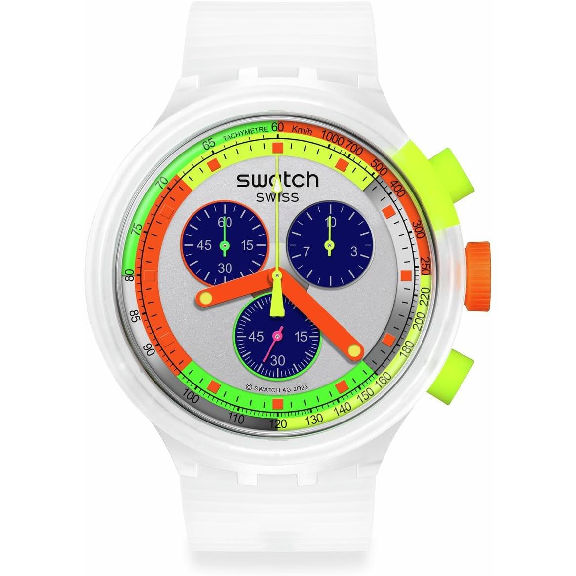 Swatch Casual Watch Transparent Quartz Neon Jelly