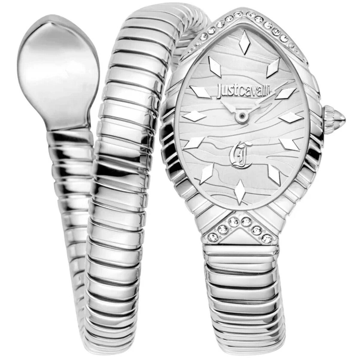 Just Cavalli Women`s Unica Snake Silver Dial Watch - JC1L322M0015