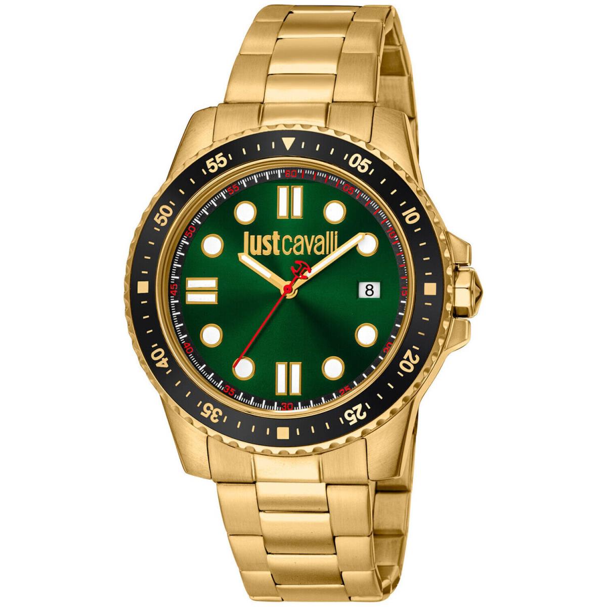 Just Cavalli Men`s Young Subacqueo Green Dial Watch - JC1G246M0265