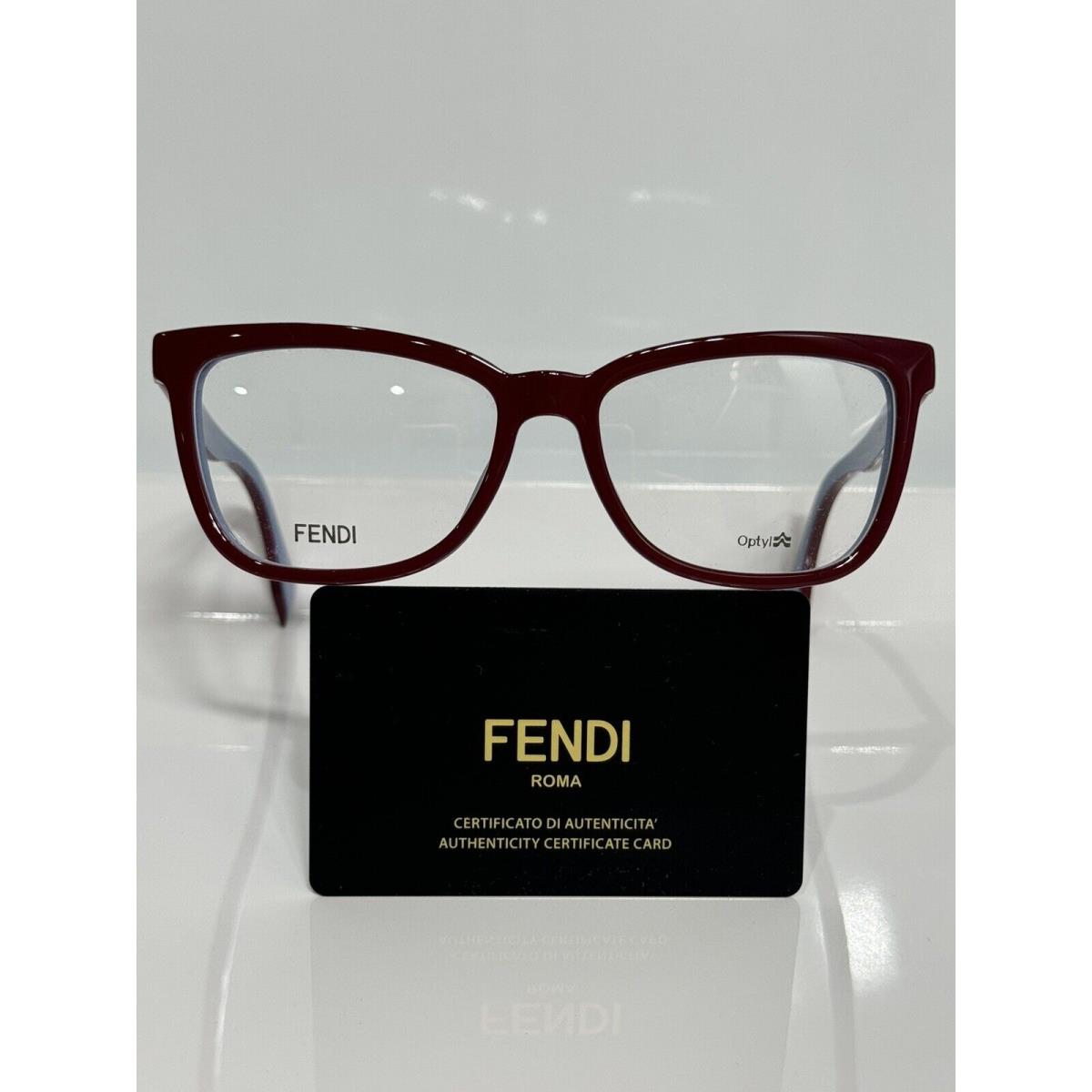 Fendi FF 0122 Mfu Burgundy Teal Woman s Acetate Eyeglasses 53mm