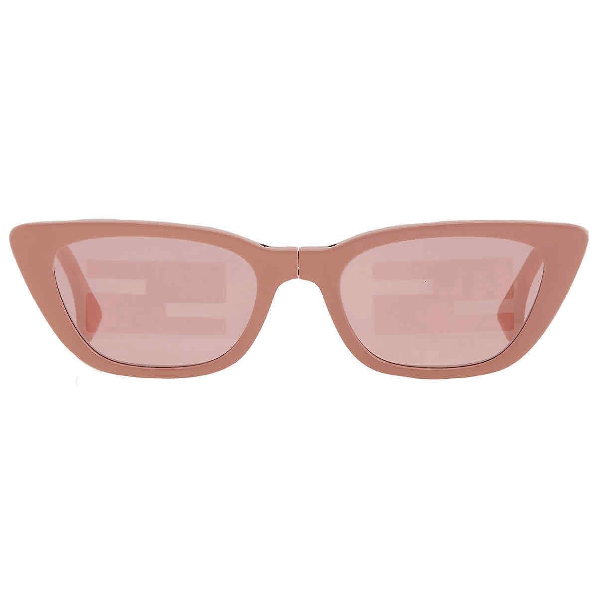 Fendi Pink Logo Folding Cat Eye Ladies Sunglasses FE40089I 72U 53 FE40089I 72U