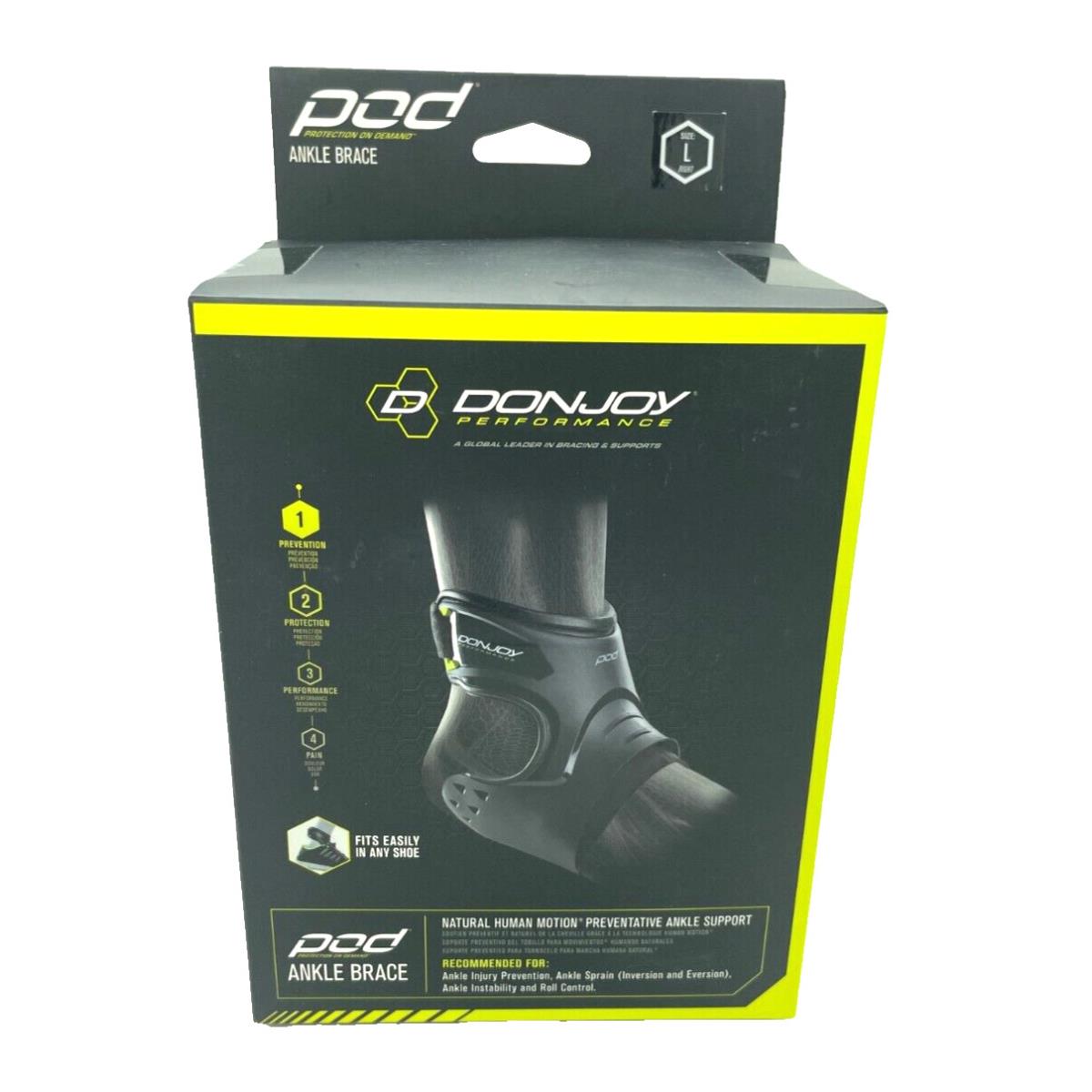 Donjoy Performance Pod Adjustable Max Level Support Right Ankle Brace Size Large