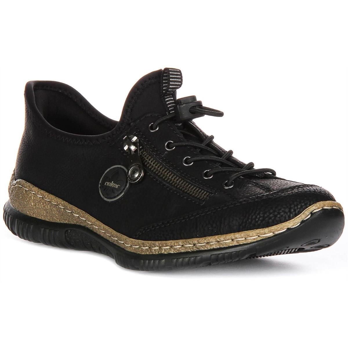 Rieker Antistress Ririon Lace Up Zip Womens Sneakers Black US 6 - 10