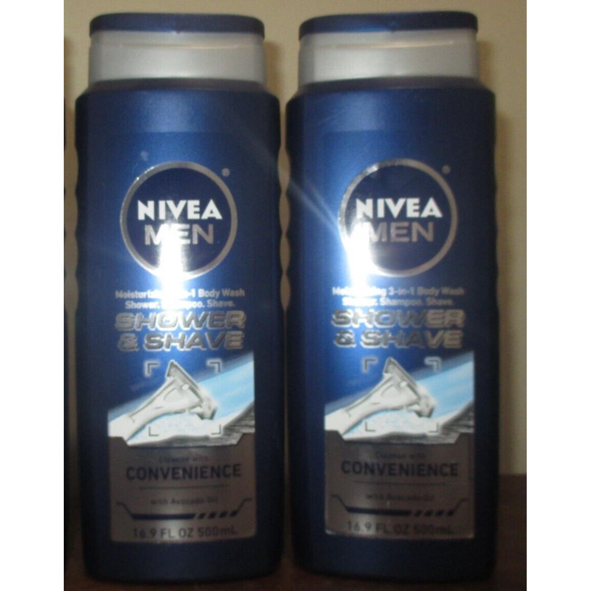 2x Nivea Men Shower Shave 3-in-1 Body Wash 16.9 fl oz ea