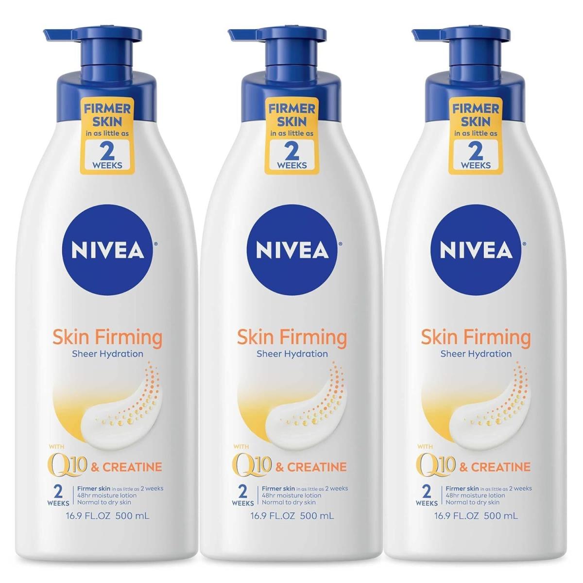 Nivea Skin Firming Sheer Hydration Body Lotion with 16.9 Fl Oz Pack of 3