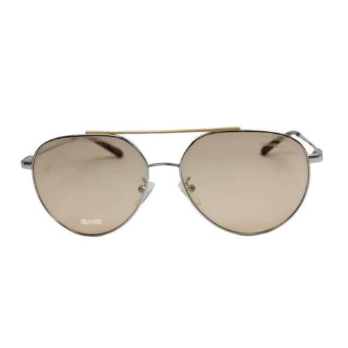 Michael Kors Antigua MK1041-115373 Shiny Silver / Light Brown Solid Sunglasses