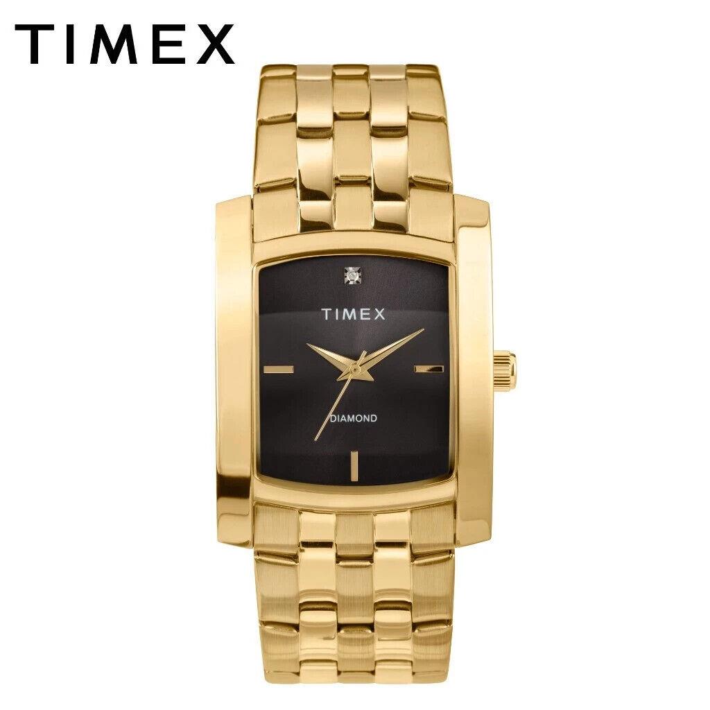 Timex TW2T60700 Men`s Quartz Watch Analog 33mm Case Gold Tone Band