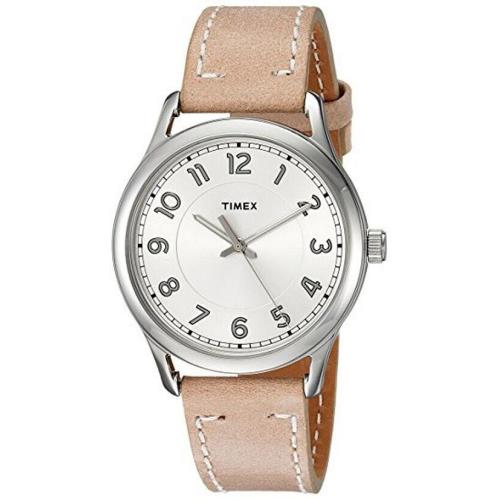 Timex TW2R23200 Women`s Quartz Watch 36mm Case England Sand Leather Strap