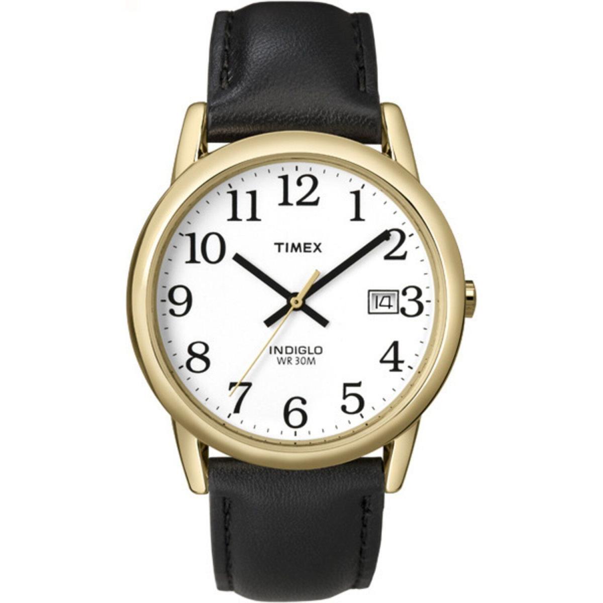 Timex Men`s Easy Reader Watch 35mm Gold-tone Case White Dial Black Strap