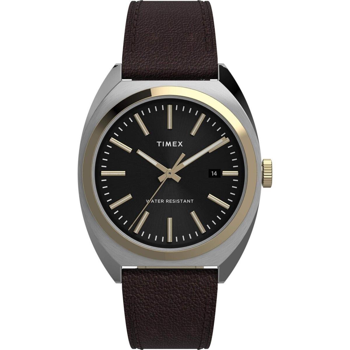 Timex Milano TW2U15800 Men`s Quartz Watch 38mm Case Black Leather Strap