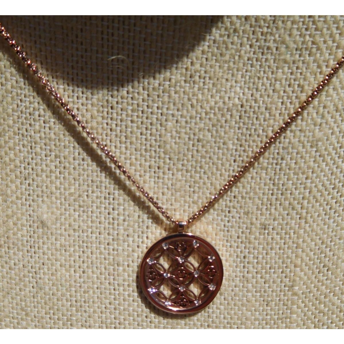 Michael Kors Heritage Monogram Rose Gold Tone Necklace MKJ4285791-$115