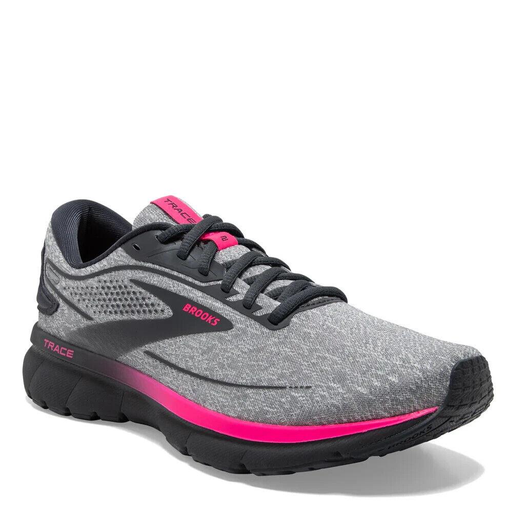 Brooks Trace 2 120375 1B 038 Sneakers Women`s 12 Gray Pink Running Shoes EEE779