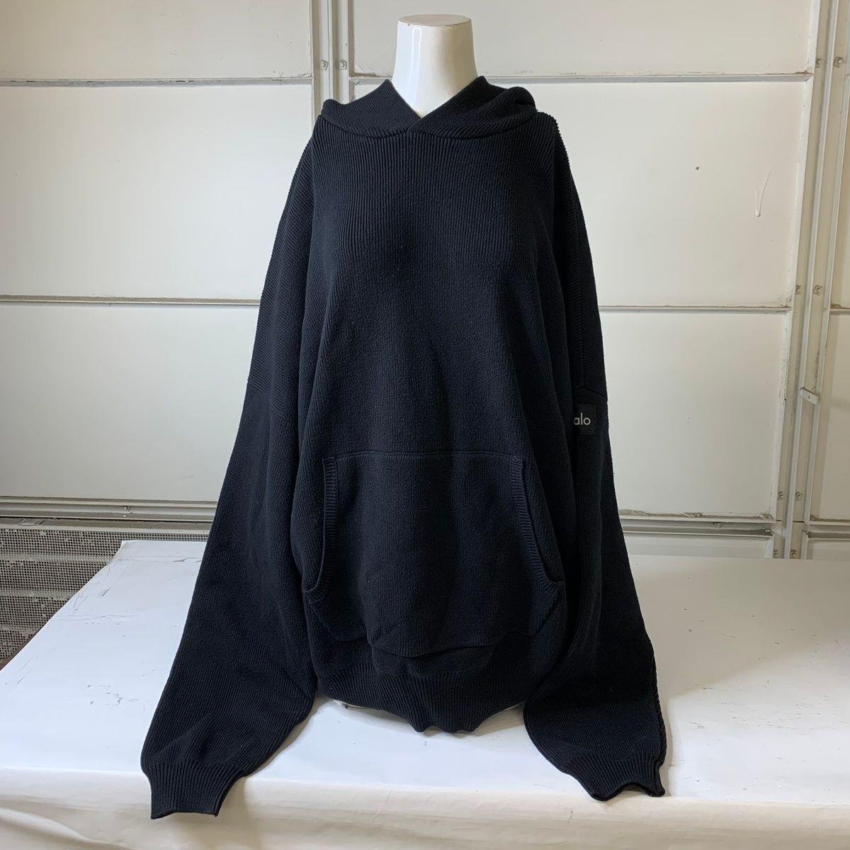 Alo Yoga Scholar Hooded Sweater Women`s Size 2XL Black U3026R