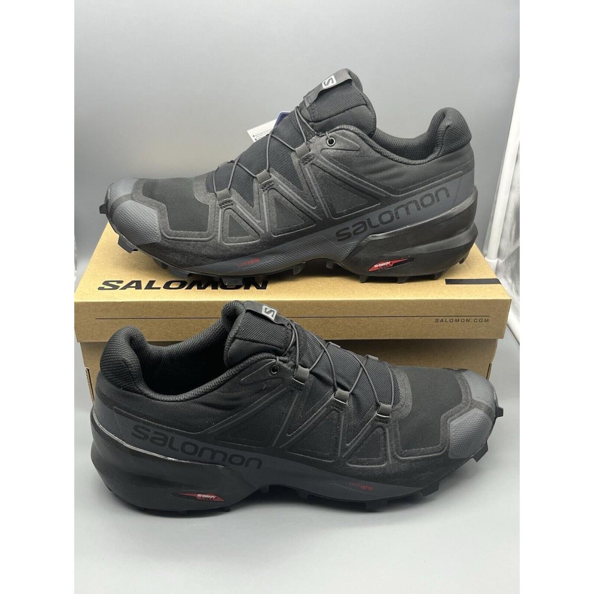 Salomon Speedcross 5 Mens 12.5 Hiking Shoes Outdoor Waterproof Phantom Black