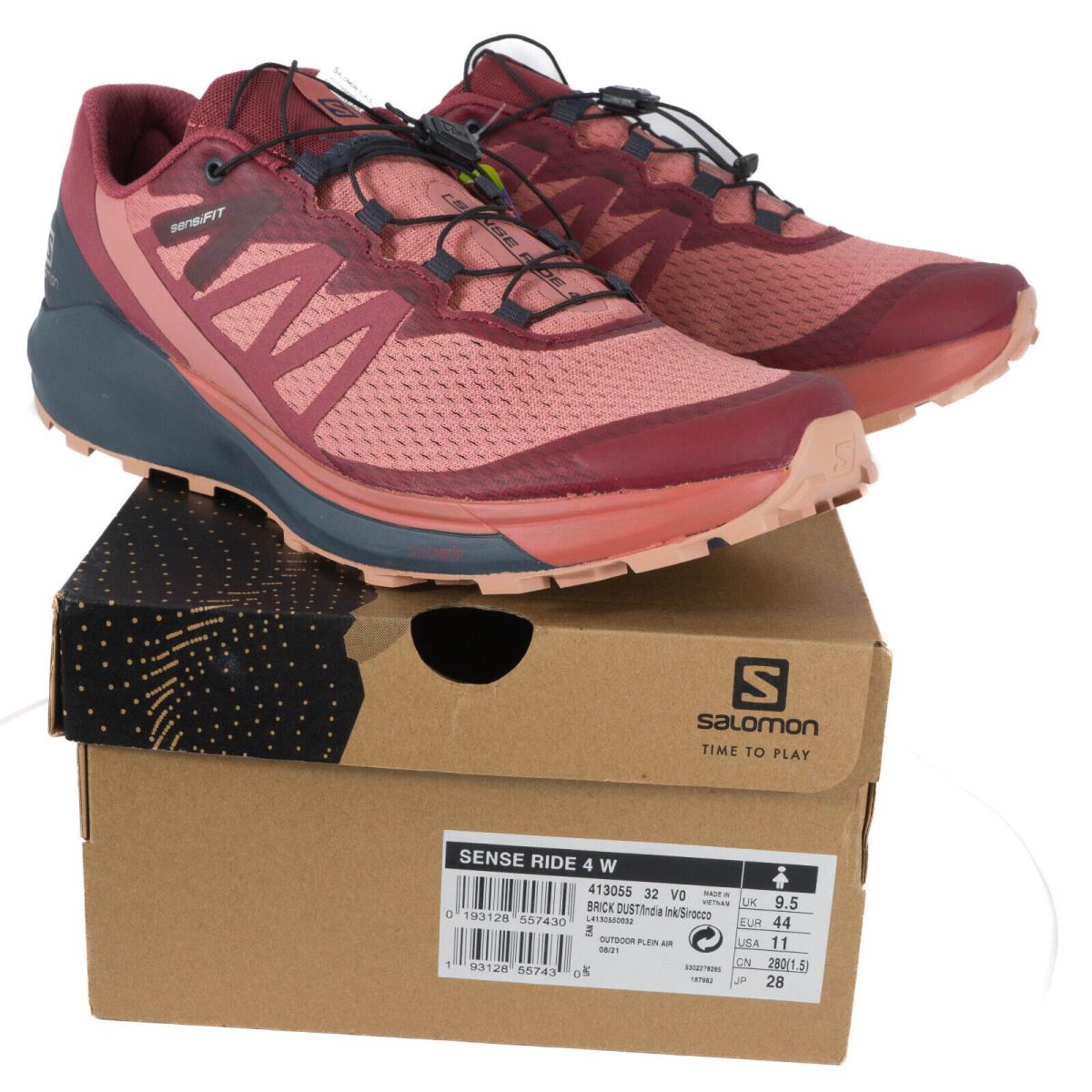 Salomon Sense Ride 4 Women`s 11 Trail Running Sneakers Color Brick Dust