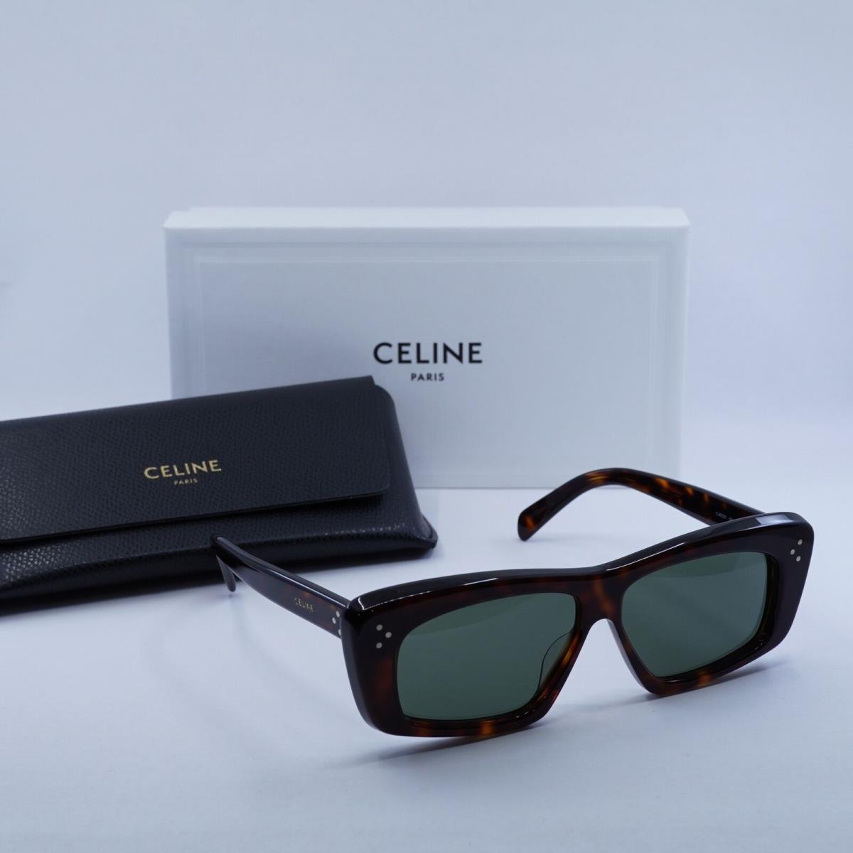 Celine CL40259I 52N Dark Havana/green 57-12-140 Sunglasses