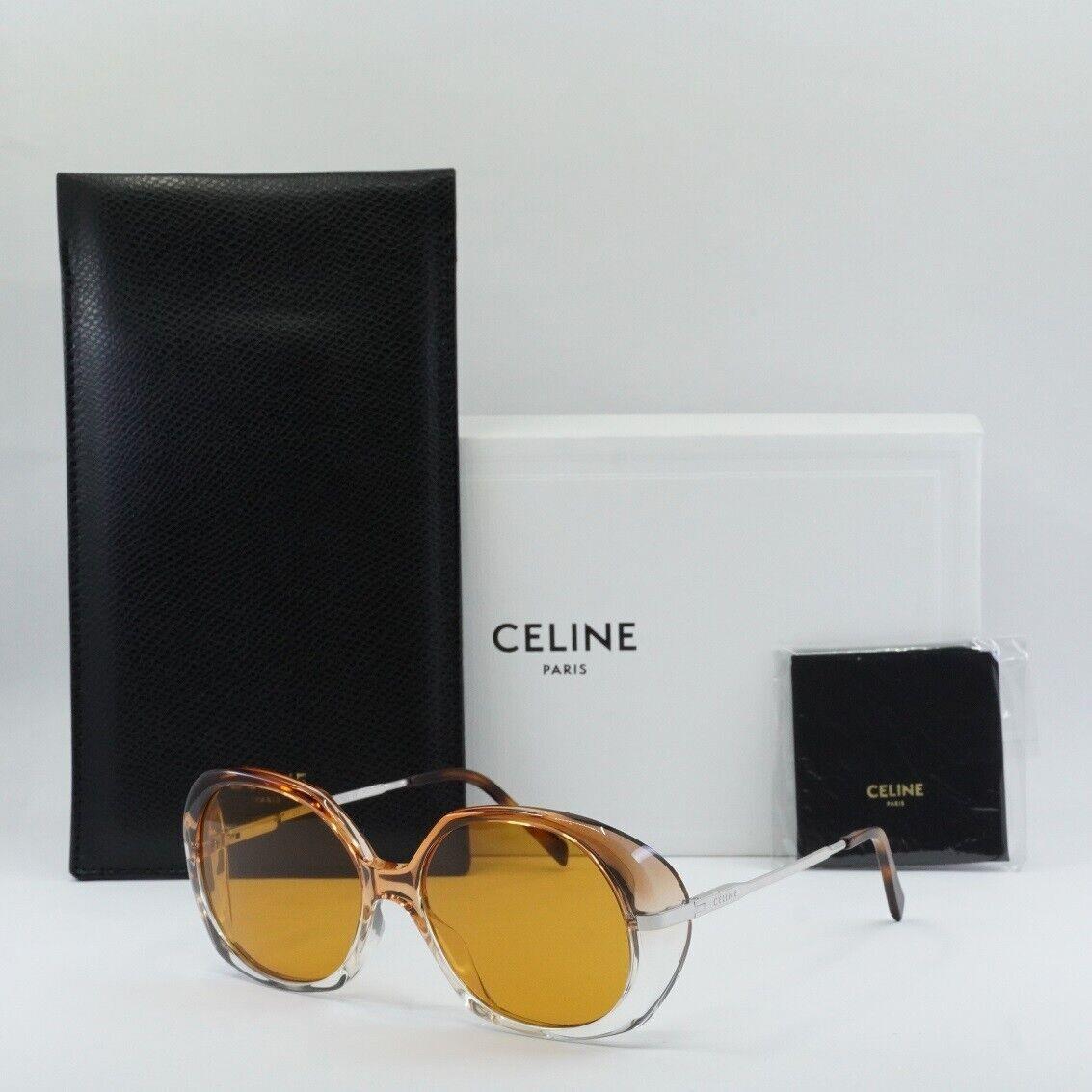 Celine CL40036U 50E Transparent Brown/brown 56-16-135 Sunglasses