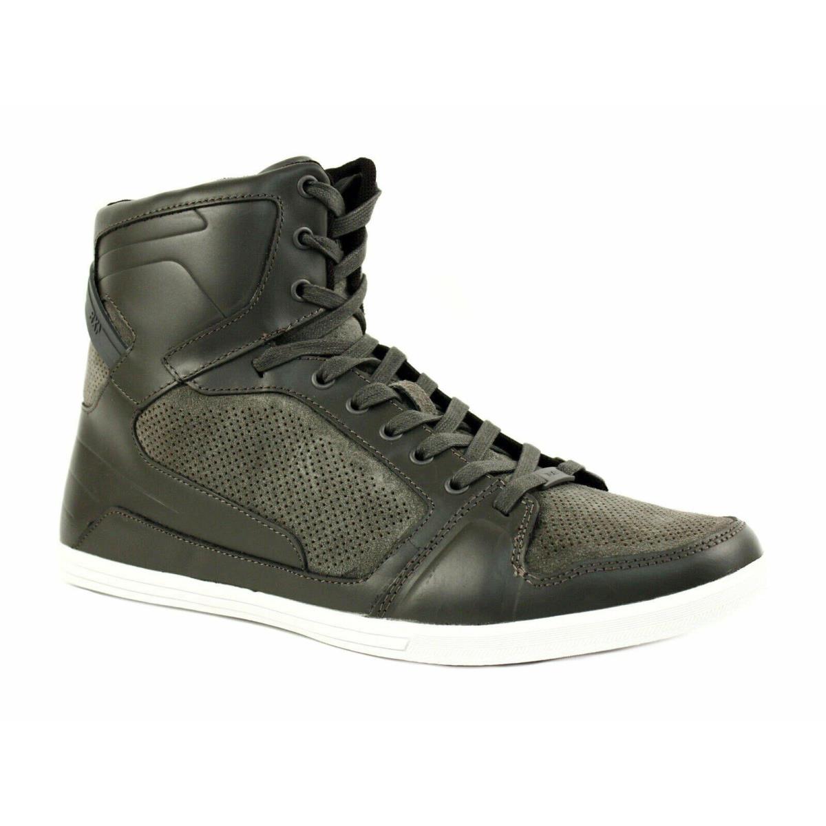 Kenneth Cole Got U SY HI Top Athletic Men`s Casual Grey Leather Shoes Sneakers