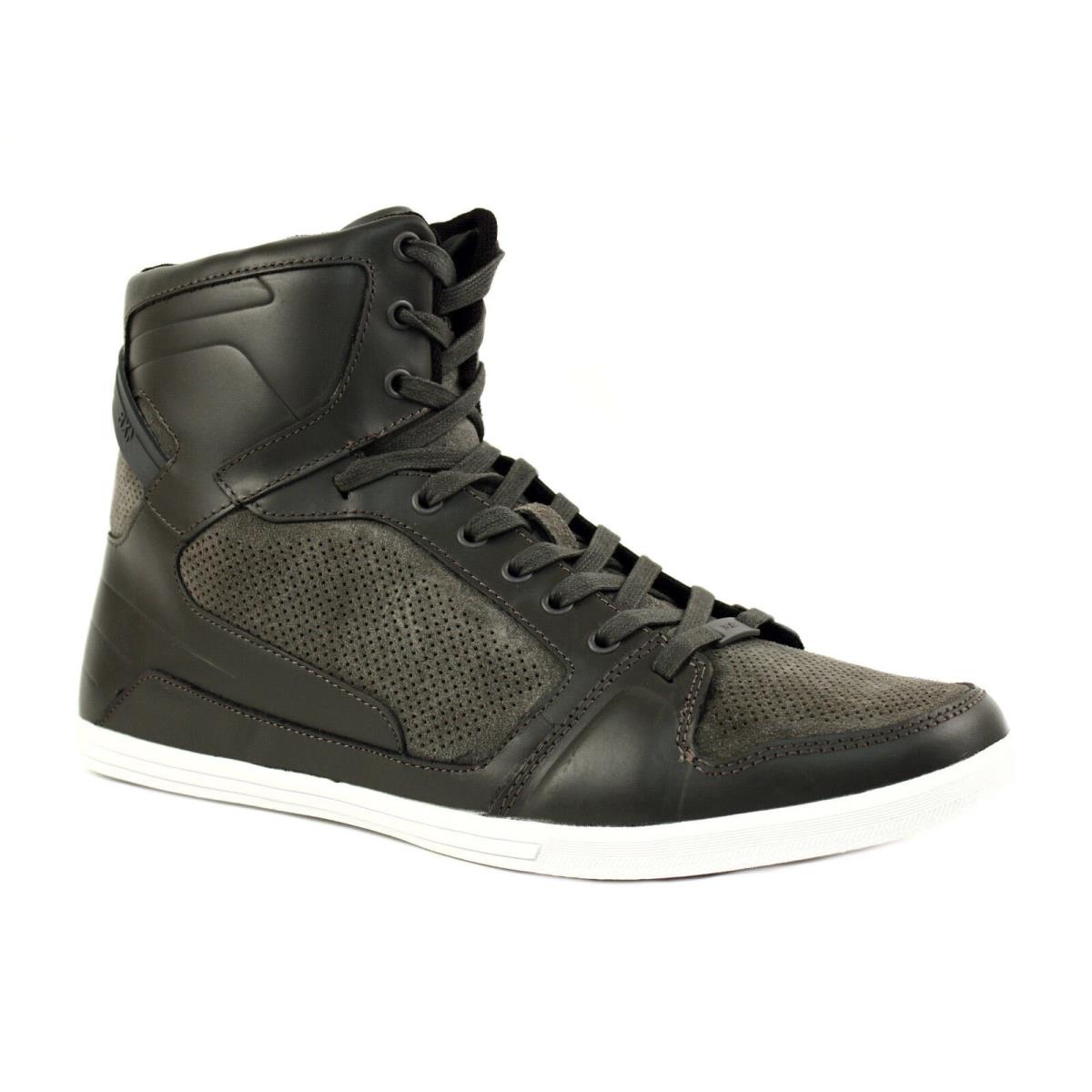 Kenneth Cole Got U SY HI Top Men`s Casual Athletic Grey Leather Shoe Sneaker