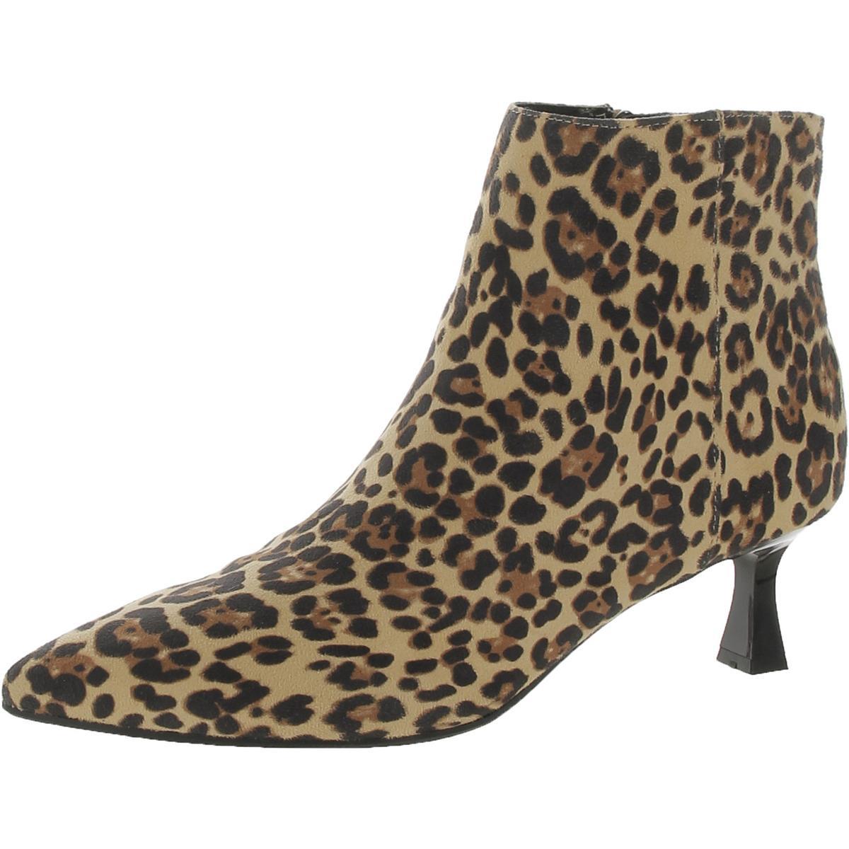 Kenneth Cole New York Womens Bexx Leather Ankle Booties Shoes Bhfo 9187 Leopard