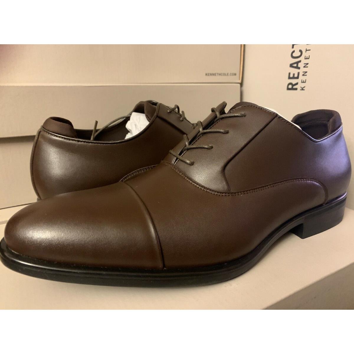 Kenneth Cole Reaction Men`s Edge Flex Lace Up Dress Shoes Dark Brown