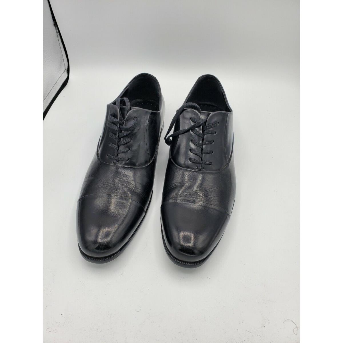 Kenneth Cole Shoes Chief Council Leather Cap Toe Oxford Black KM45224LE