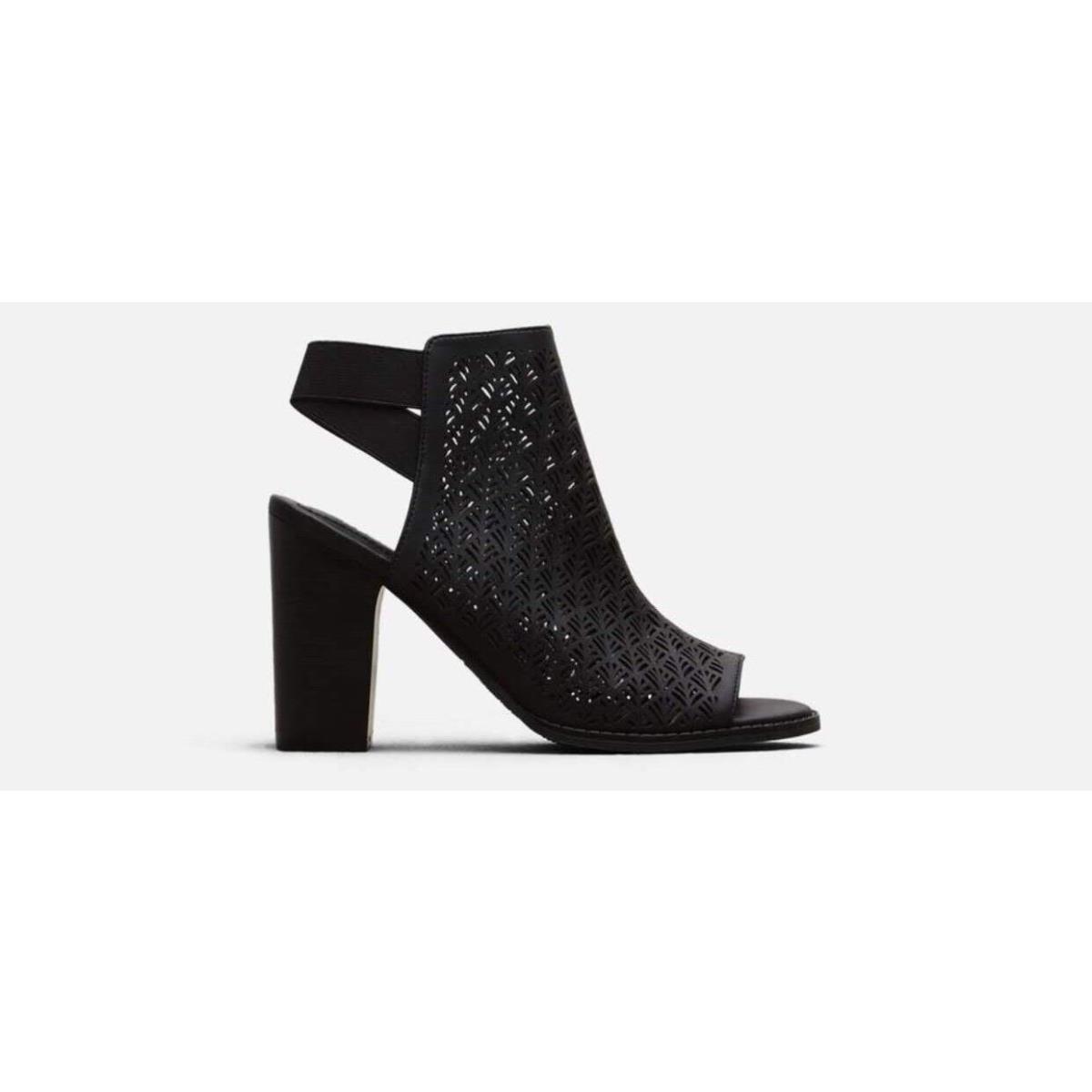 Kenneth Cole Reaction Kay Fly Laser-cut Stacked Heel Women`s Shoes Black