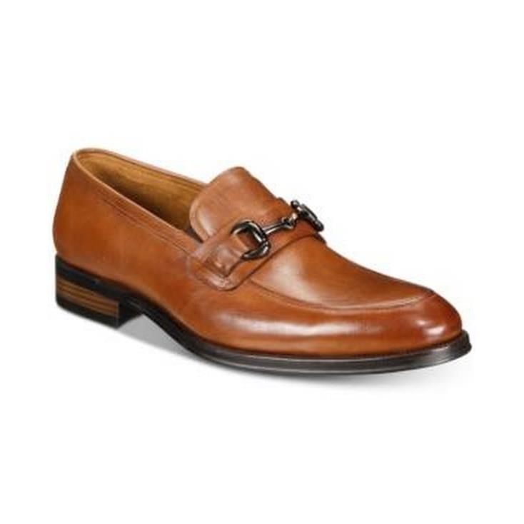 Kenneth Cole York Mens Brock Bit Loafers Shoes 7.5M/Cognac