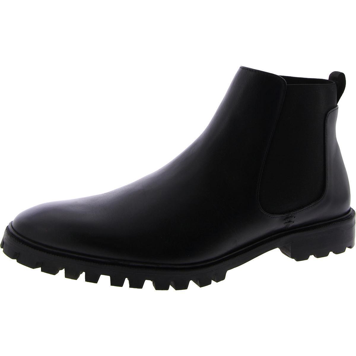 Kenneth Cole New York Mens Tully Lug Suede Stretch Chelsea Boots Shoes Bhfo 9865 Black