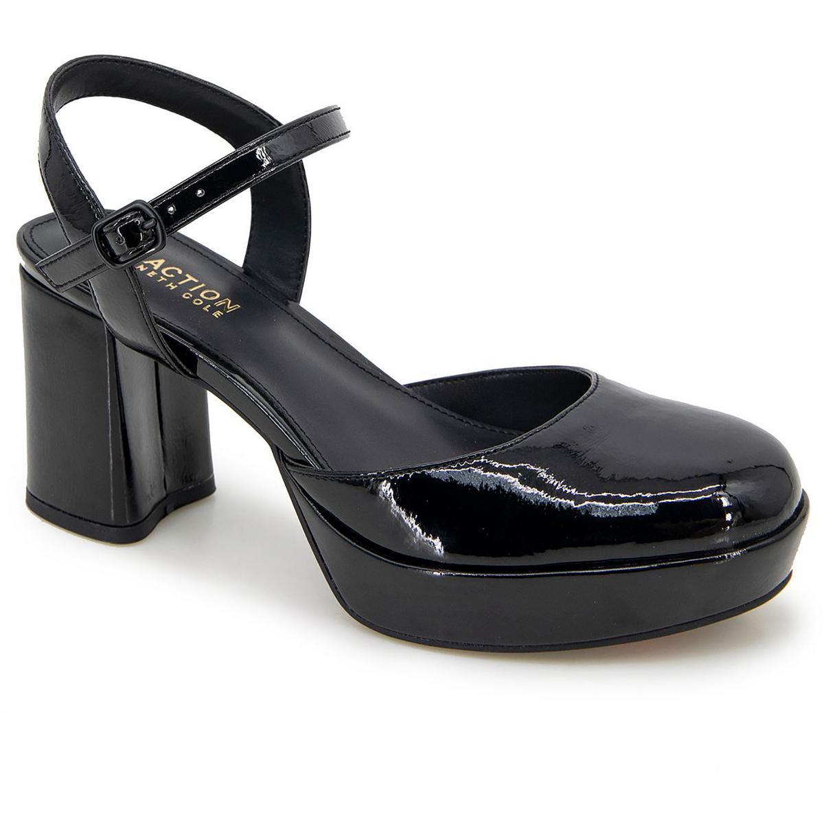 Kenneth Cole Reaction Womens Patent Ankle Strap Slingback Heels Shoes Bhfo 6871 Black Patent