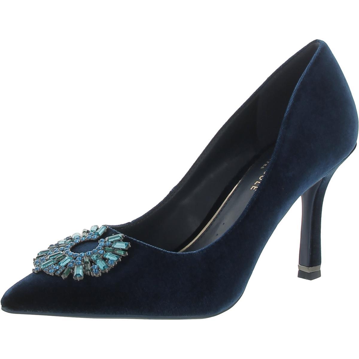 Kenneth Cole New York Womens Romi Starburst Slip On Dressy Pumps Shoes Bhfo 8187 Deep Teal Velvet