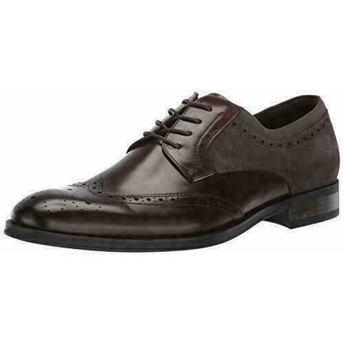 Kenneth Cole York Leather Brock Lace up Wingtip Dress Shoes Gray Size 7.5M