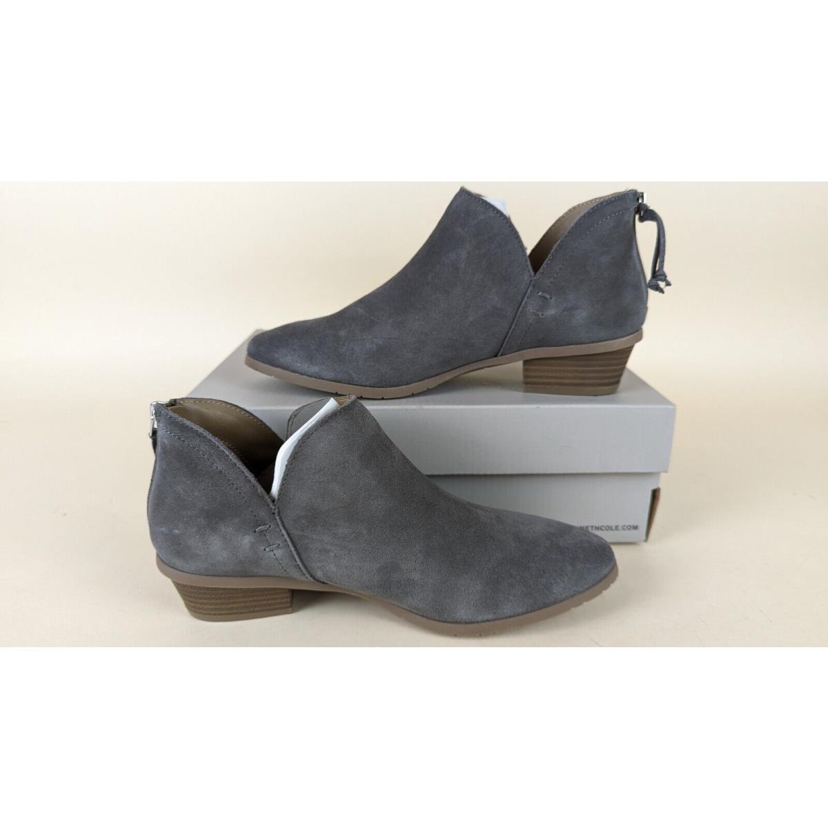 Kenneth Cole Reaction Side Way Booties Women 8M Grey Suede Ankle Boots Shoes