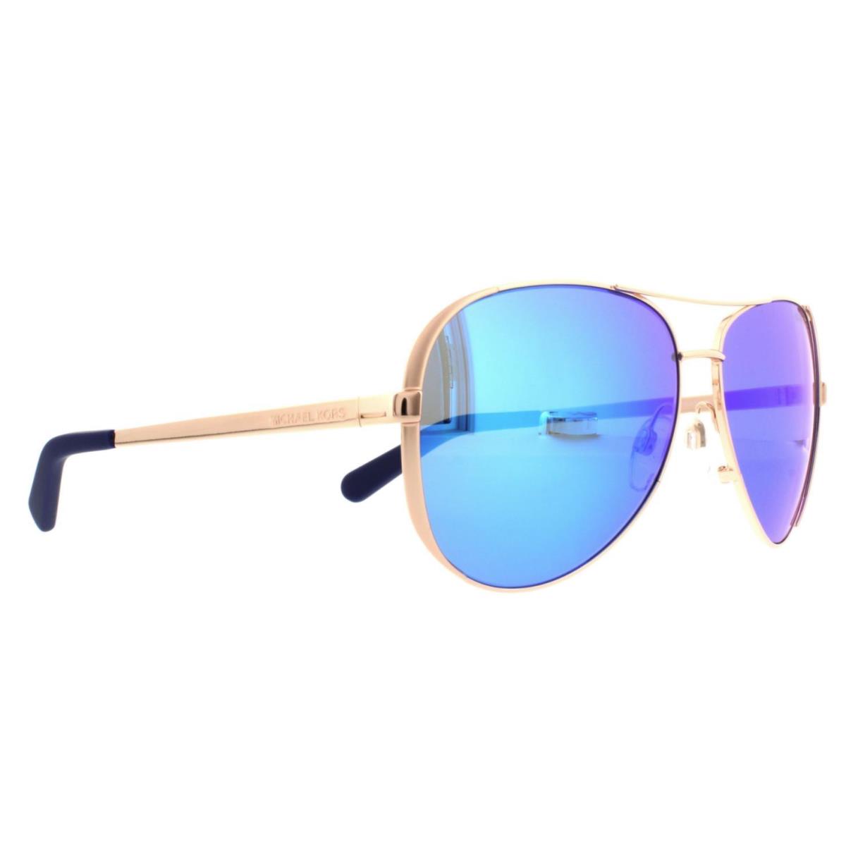 Michael Kors Gold Framed Sunglasses MK 5004 Chelsea 100325 Women Men Blue Mirror