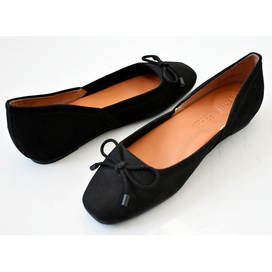 Gentle Souls by Kenneth Cole Women`s Size 6 Black Nubuck Sailor Ballet Flats