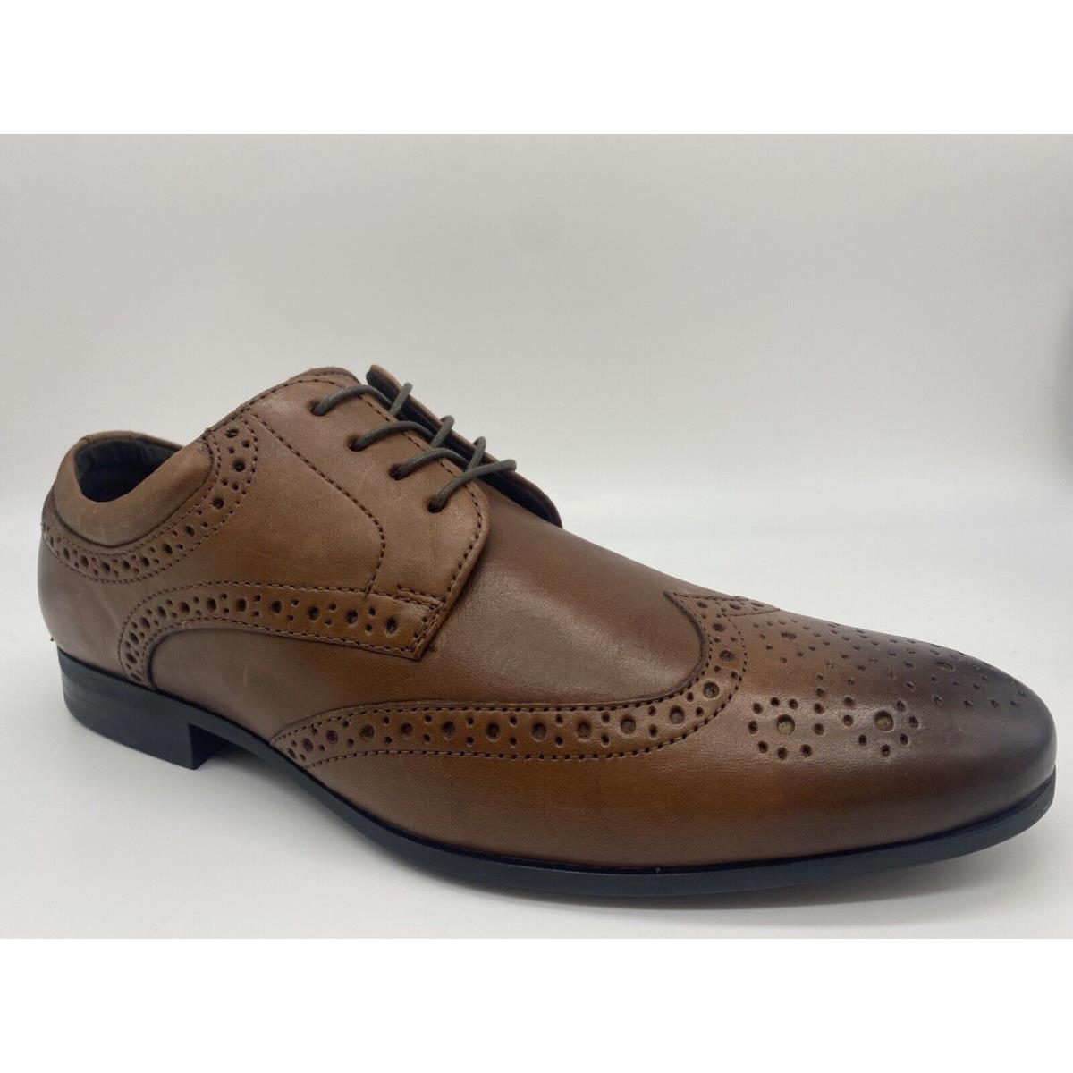 Kenneth Cole Reaction Zeke Lace Up Oxford Dress Shoe SZ 7.5 in Cognac Z