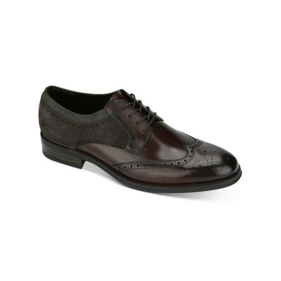 Kenneth Cole York Men`s Brock Wingtip Oxfords Brown/grey Size 7.5m 1039