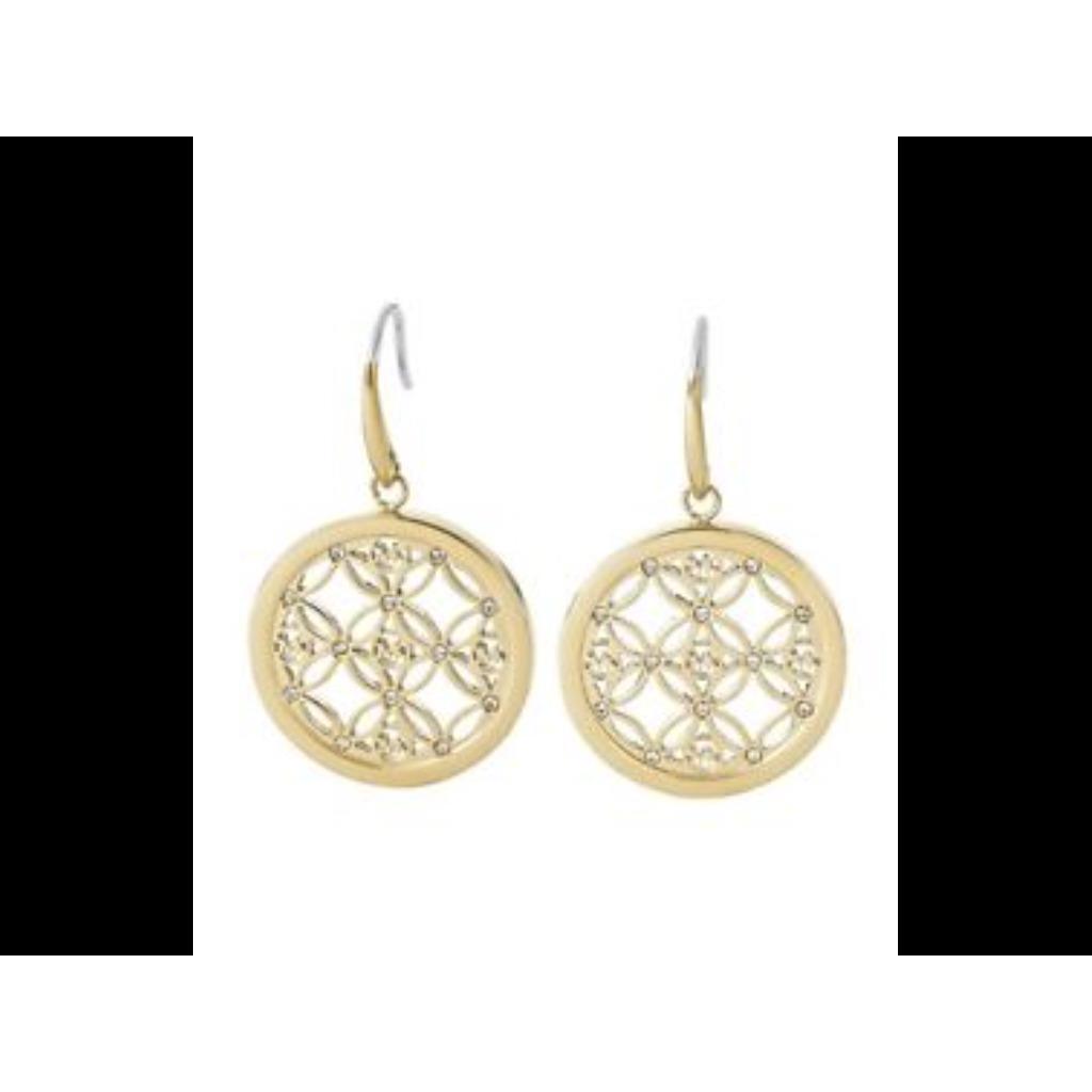 Michael Kors Women`s MK Monogram Gold Drop Earrings Crystals MKJ4278710 + MK Box