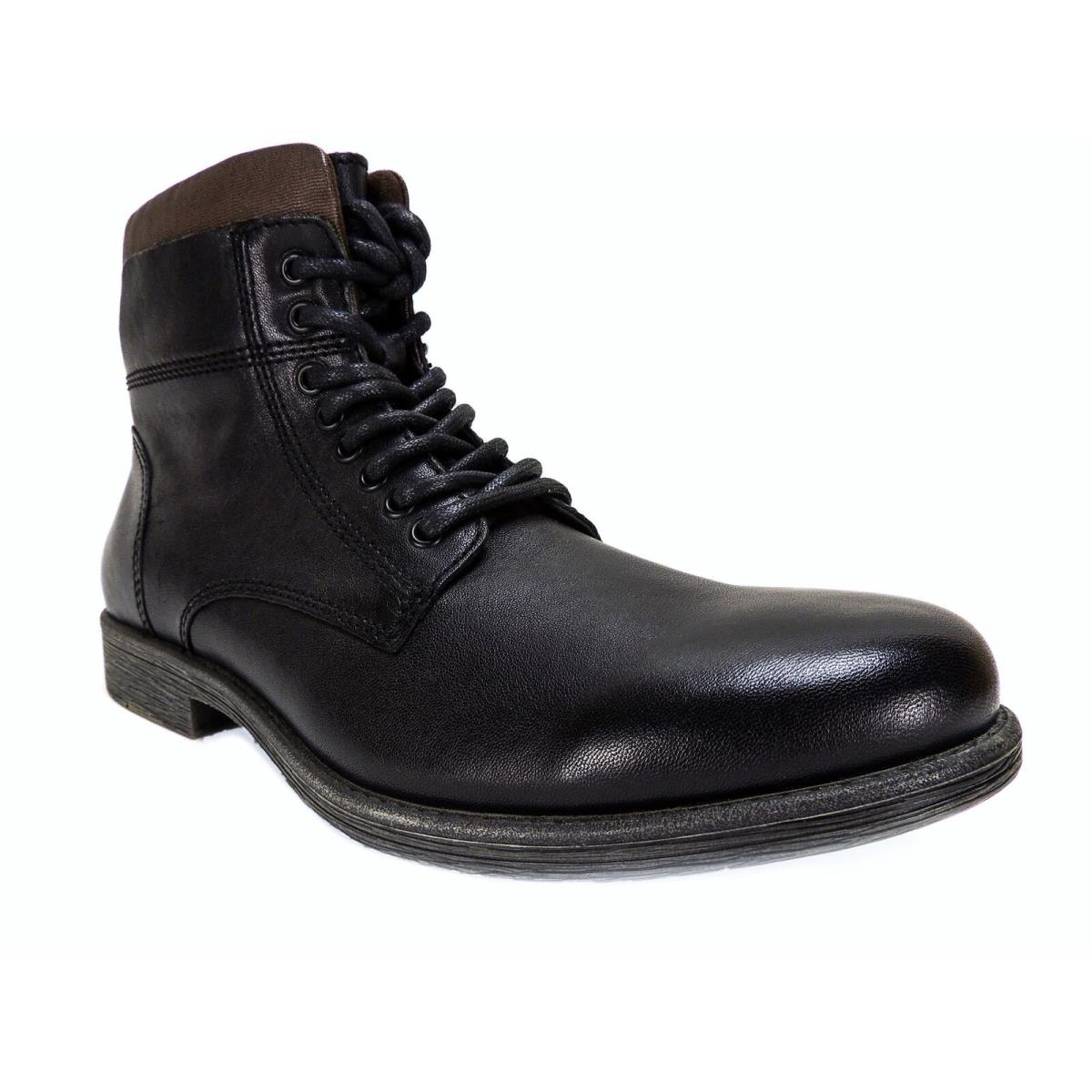 Kenneth Cole Reaction Men`s Design 20815 Boots Black Leather Size 11 M